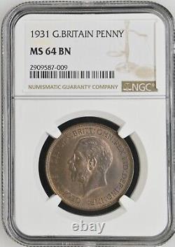 1931 Grande-Bretagne penny NGC MS 64 BN