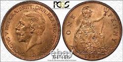 1936 Grande-Bretagne Penny PCGS MS64 RD Détails magnifiques et rare dans cette qualité