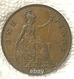 1936 One Penny Grande-bretagne Royaume-uni Bronze Coin