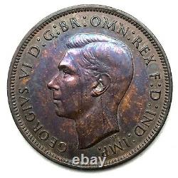 1940 Grande-bretagne 1 Penny Bronze Ch Bu Proof Coin Km# 845 Avec Une Tonification Étonnante