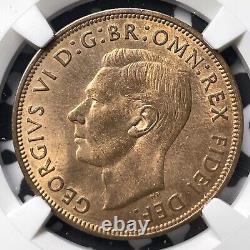 1951 Grande-Bretagne 1 Penny NGC MS65RB Lot #G5714 Date clé! Gem BU