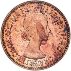 1953 Grande-Bretagne 1/2 Penny PCGS Super Rare (NSFW) en forme nuancée