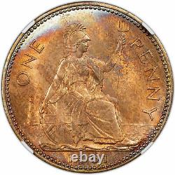 1961 Grande-bretagne 1 Penny Ngc Mme 64 Rb Toned