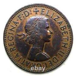 1962 Grande-Bretagne 1/2 Penny Bronze Ch Bu Preuve de Monnaie Km#896 Avec une Patine Éblouissante