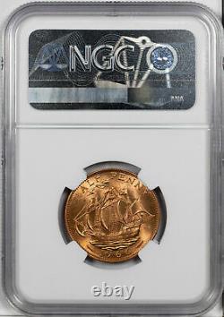 1966 Grande-bretagne 1/2 Penny Ngc Mme 66 Rd Finest Connu