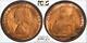 1966 Grande-bretagne Un Penny Pcgs Ms64rd Cible Tonned Coin Seulement 8 Grades Plus Élevés