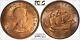 1967 Grande-bretagne 1/2 Demi Penny Pcgs Ms64rd Rainbow Color Toned Coin