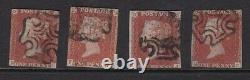 1d Penny Rouge Imperf Collection Lot X46 Croix Maltaise Annule 1to3 Marge Plaquée