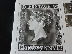 2001 Penny Silver Peinte À La Main Noire Réplique Lingot + Couverture Coa Scarce 1/250