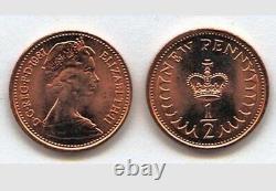 35x Grande-bretagne 1/2 Nouveau Penny 1981 Bronze Unc Reine Elizabeth II Pièces