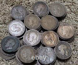 375x Grande-bretagne Un Penny 1806-1967? Royaume-uni Roi George Iii, Victoria Bulk 7 Lb