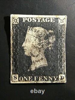 4 X Gran Bretagna 1840 Penny Noir + 3 X Penny Rouge