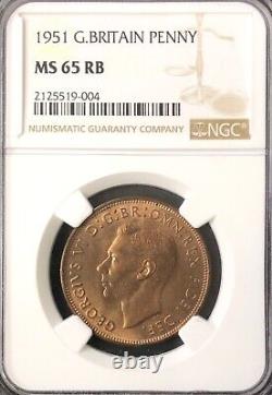 513-1380 # Grande-bretagne Roi George Vi, 1 Penny, 1951, Bronze, Ngc Mme 65 Rb