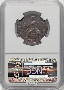 Angleterre George III 1770 moitié de penny en cuivre, choix AU, certifié NGC AU58