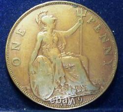 Date Clé 1919 Kn Grande-bretagne Une Pièce De Monnaie Penny Rare Royaume-uni