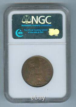 Erreur de frappe de la pièce de un penny de Grande-Bretagne de 1967 sur un flan étranger NGC MS65BN tel qu'illustré