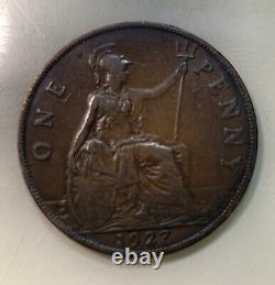 Erreur extrêmement rare de la pièce d'un penny de Grande-Bretagne Angleterre de 1922 année inconnue