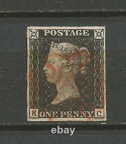 GB 1840 1d Penny Noir 4 Bonnes Marges Superbes K-c Victoria Sg1 Uk02