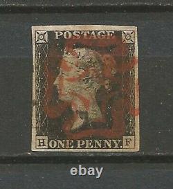 GB 1840 1d Penny Noir 4 Grandes Marges Superbe H-f Victoria Sg1 Uk01