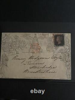 GB One Penny Mulready Enveloppe Utilisée Juillet 1840 Uprated To 2d With Penny Black
