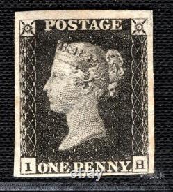 GB Penny Black Qv Timbre Sg. 2 1840 1d Plaque 1b (ih) Menthe LMM Cat 12 500 £ Gred22