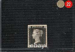 GB Penny Black Qv Timbre Sg. 2 1840 1d Plaque 1b (ih) Menthe LMM Cat 12 500 £ Gred22