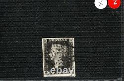 GB Penny Black Qv Timbre Sg. 3 1840 1d Plaque 9 (hg) Lumière Utilisée MX Cat £625+ Xred2