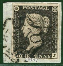 GB Penny Grey-black Qv Stamp Sg. 3 1d Plate 1b (lj) Crisp MX Piece C£500 Yblue4