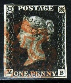 GB Qv 1840 Penny Black Plate 1a MB Rouge Maltaise X Sg 1 (specialized As1) Vfu