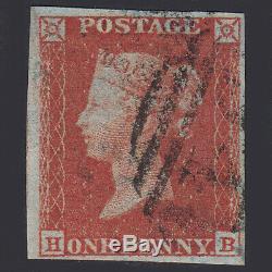 GB Qv 1841 1d Penny Plaque Red-brown 177 Sg8 Hb Vfu 4 Marge Cat 4000 £ F4