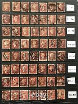 GB Qv Penny Red Plates Collection Except Plate 219, 224 & 225 Various Pmk 148 St