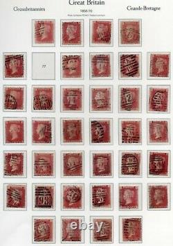 GB Qv Sg43 Penny Red Plate Collection 146 Différents Numéros De Plaque À Pl 224