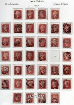 GB Qv Sg43 Penny Red Plate Collection 146 Différents Numéros De Plaque À Pl 224