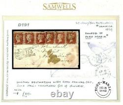 GB Sg. 40 Cover Jamaica Mail 1859 Dundee 6d Taux Penny Reds Port-maria Cds D191