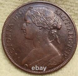 GRANDE-BRETAGNE 1 Penny 1866 Bronze Victoria Choix XF-AU