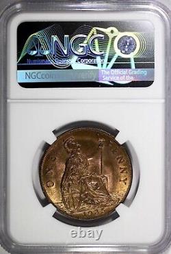 GRANDE-BRETAGNE George V Bronze 1935 1 Penny NGC MS64 RB BELLE PATINE KM# 838 (011)