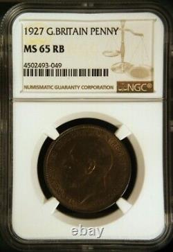 Grande-Bretagne 1 Penny 1927 Ngc Ms 65 Non circulé