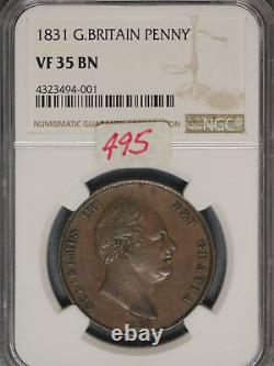 Grande-Bretagne 1831 Penny K-707 NGC VF35 BN