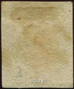 Grande Bretagne 1840 1d Penny Black’tj' Plate 3, 4 Margin, Thick Red Maltese X
