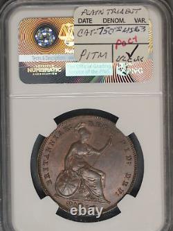 Grande-Bretagne 1857 Penny K-739 NGC MS62 BN FERMÉ COLON