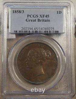 Grande-Bretagne 1858/3 Penny PCGS XF45