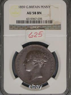 Grande-Bretagne 1859 Penny K-739 NGC AU58 BN