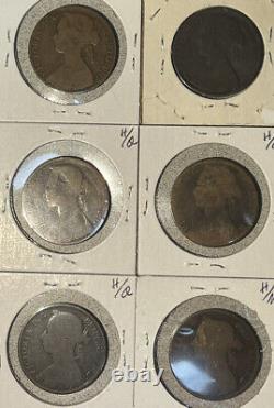 Grande-Bretagne 1860-1900 Lot de 22 pièces de 1 penny en bon état, de condition G à VF, avec Victoria.