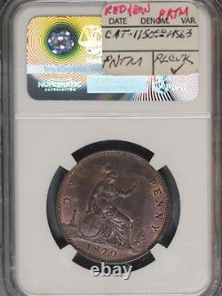 Grande-Bretagne 1870 Penny K-749.2 NGC MS64 BN