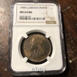 Grande-Bretagne 1900 Penny classée MS-64 par NGC