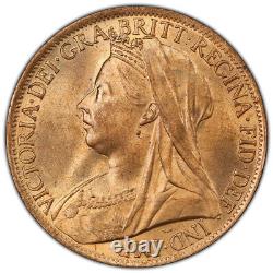 Grande-Bretagne, 1901 Penny de Victoria. PCGS MS 65 Rouge. 22 206 000 tirages.