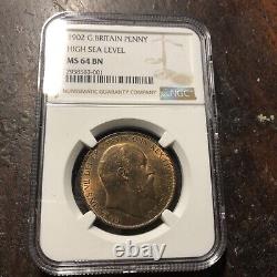 Grande-Bretagne 1902 High Tide-64 Penny Noté par Ngc