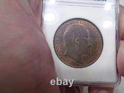 Grande-Bretagne 1902 Penny Haut Niveau de la Mer ANACS MS63 RB KM 794.2