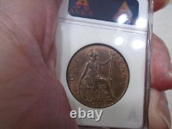 Grande-Bretagne 1902 Penny Haut Niveau de la Mer ANACS MS63 RB KM 794.2