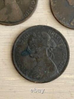 Grande-Bretagne 5 pièces de demi-penny en cuivre / Colonies américaines